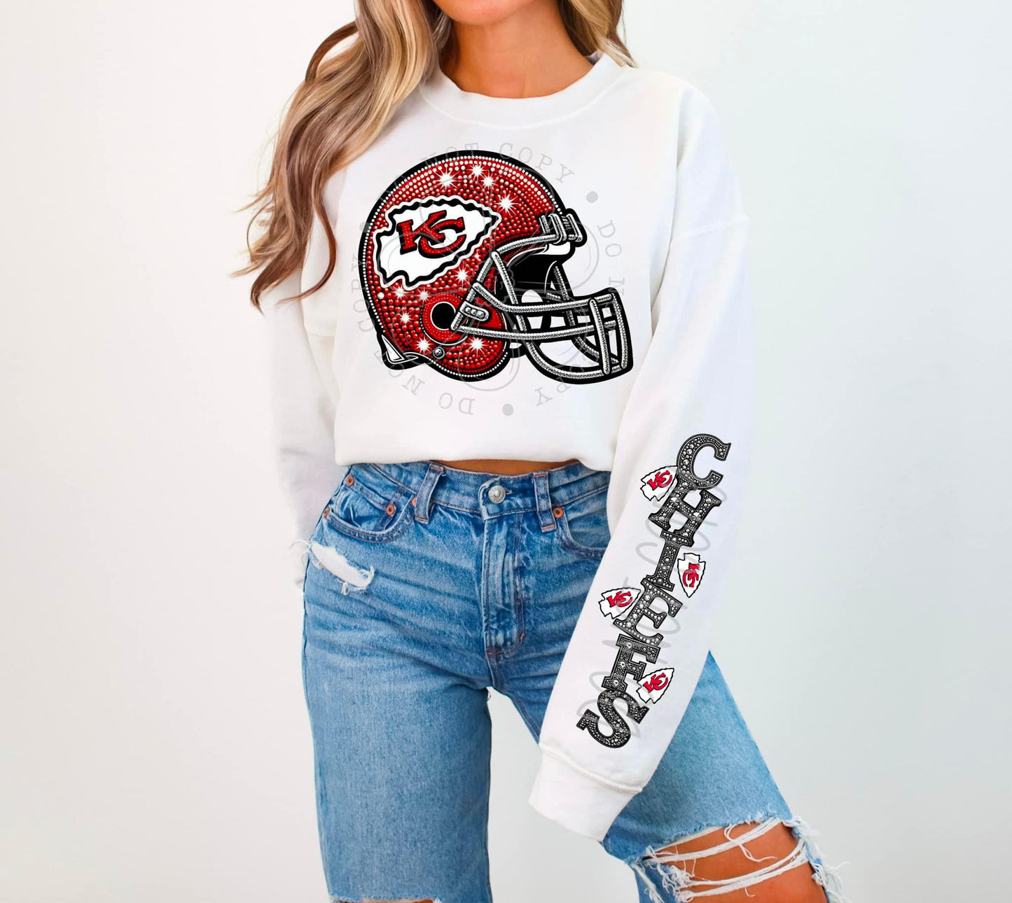 Football sweatshirt with sleeve design