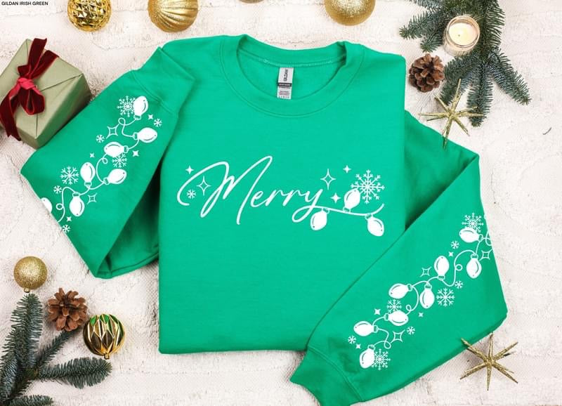 MERRY sleeve design sweatshirt