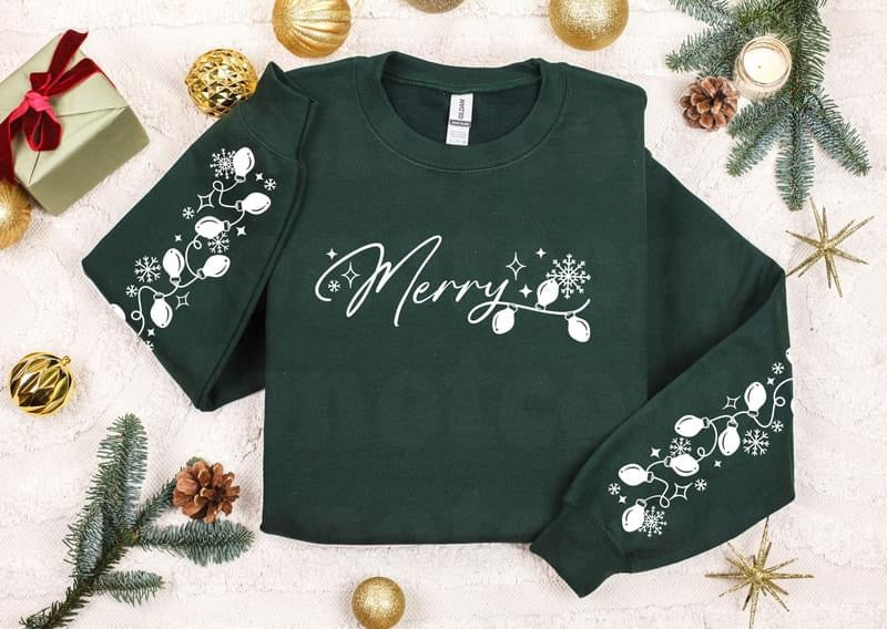 MERRY sleeve design sweatshirt