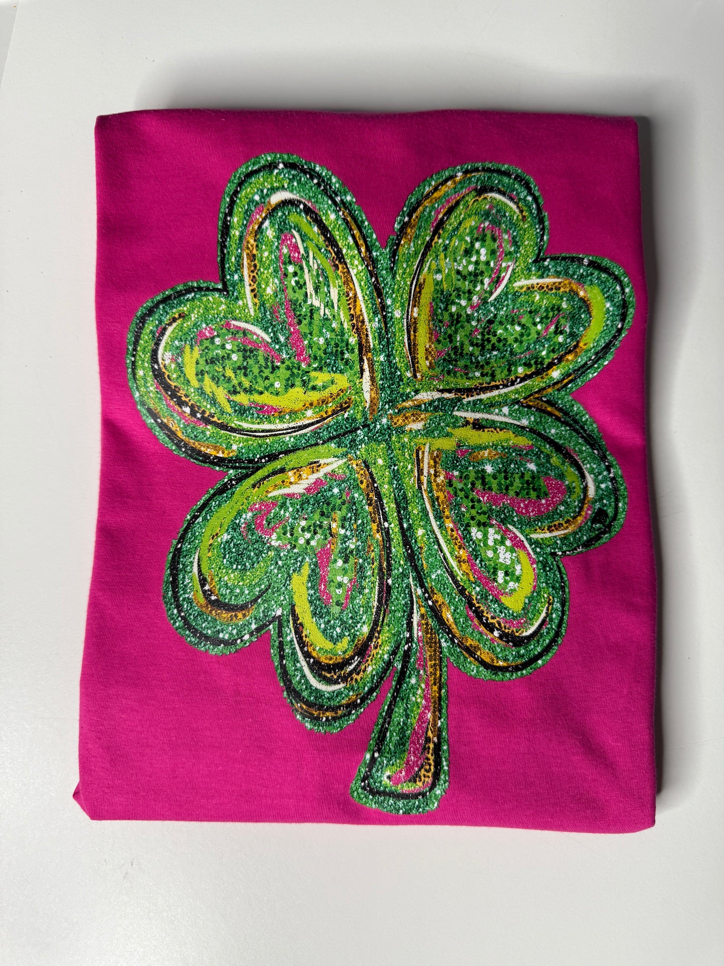 Faux Glitter Shamrock tee