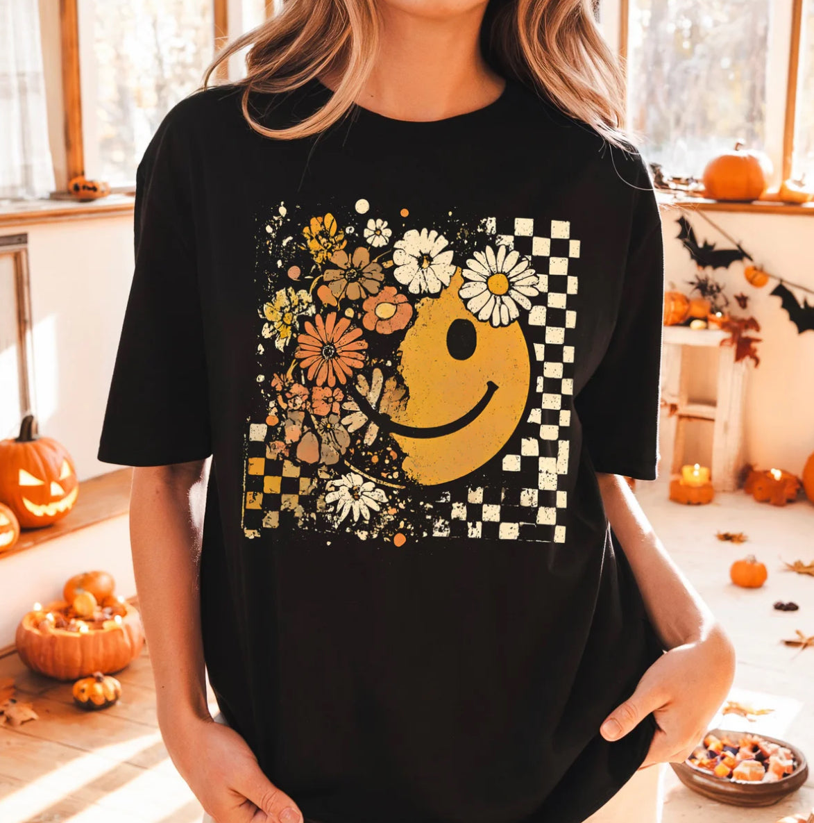 Fall Smiley tee
