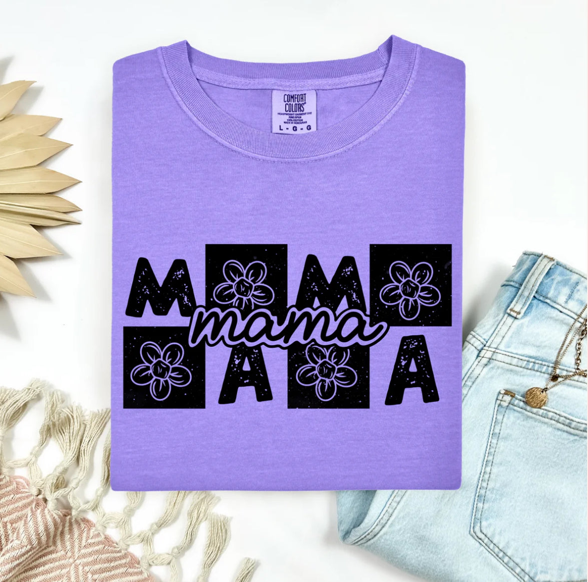 Mama Checkered design tee
