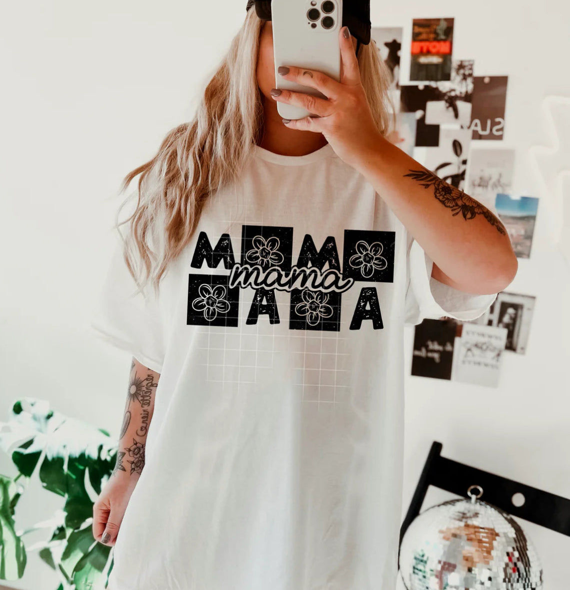 Mama Checkered design tee