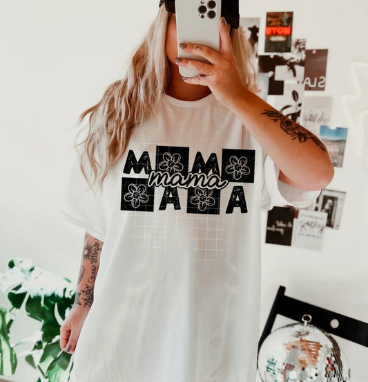 Mama Checkered design tee