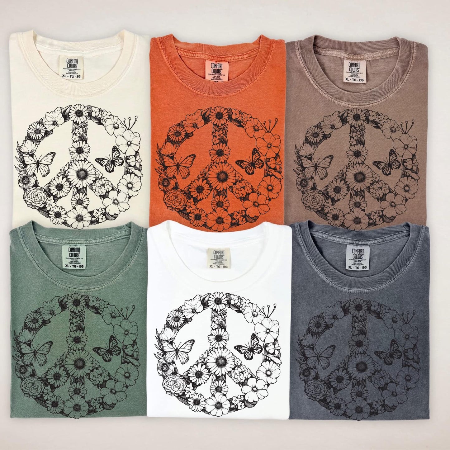 Floral Peace Sign tee