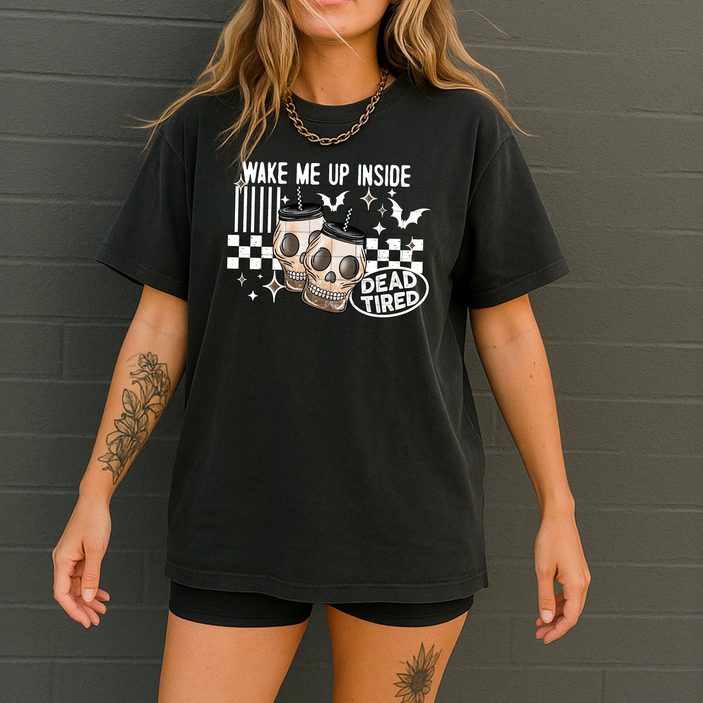 Wake me up Inside tee (White Ink)