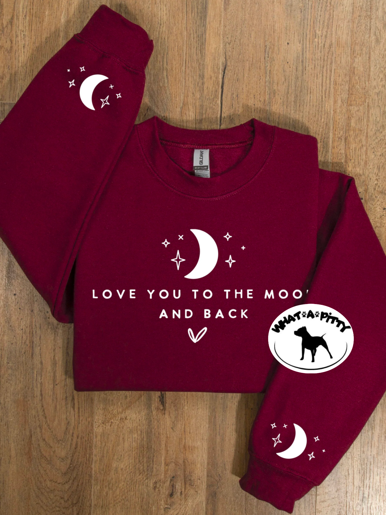 Love you to the Moon and Back sweatshirt with sleeve designs