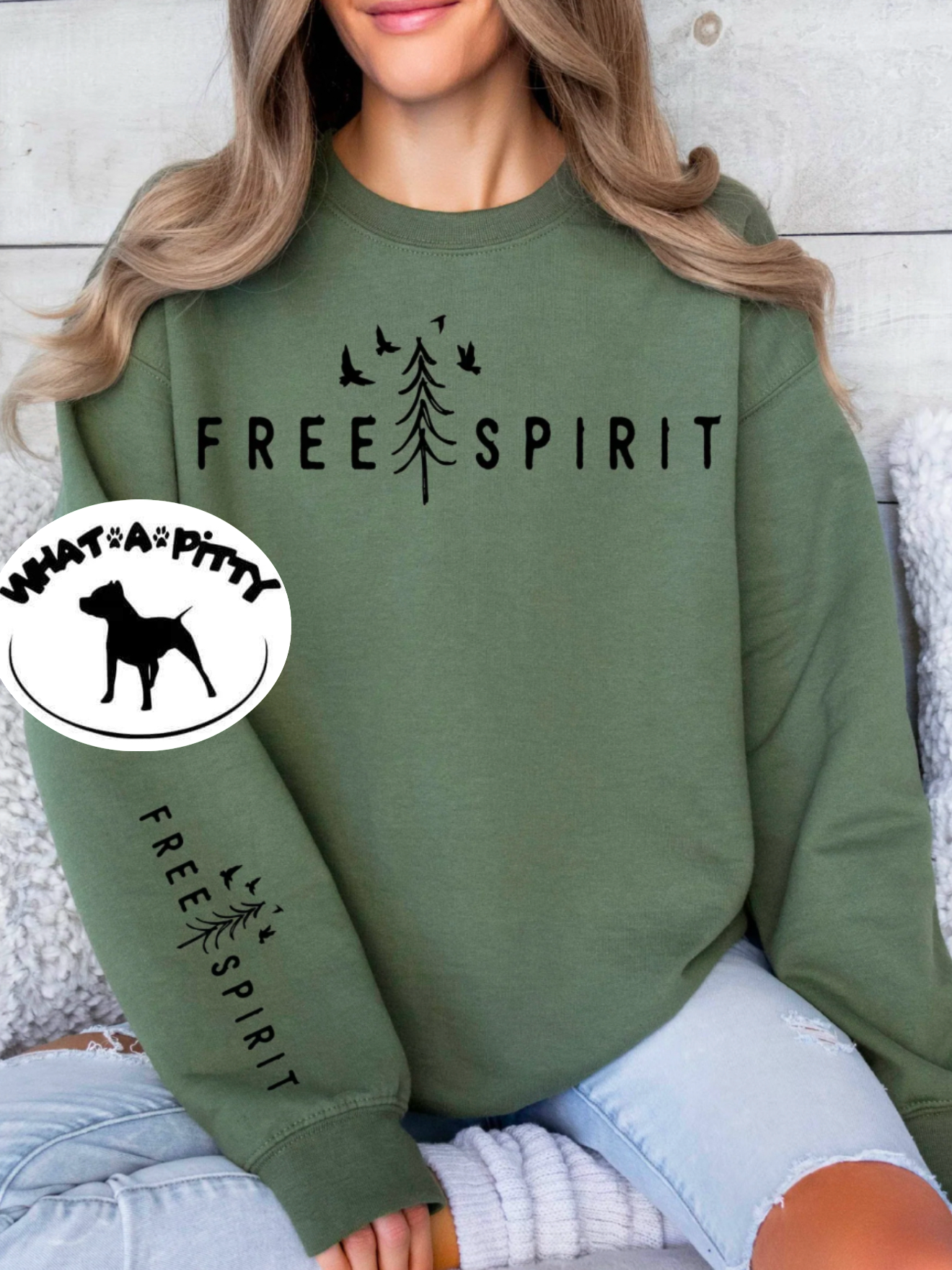 Free Spirit sweatshirt with sleeve design