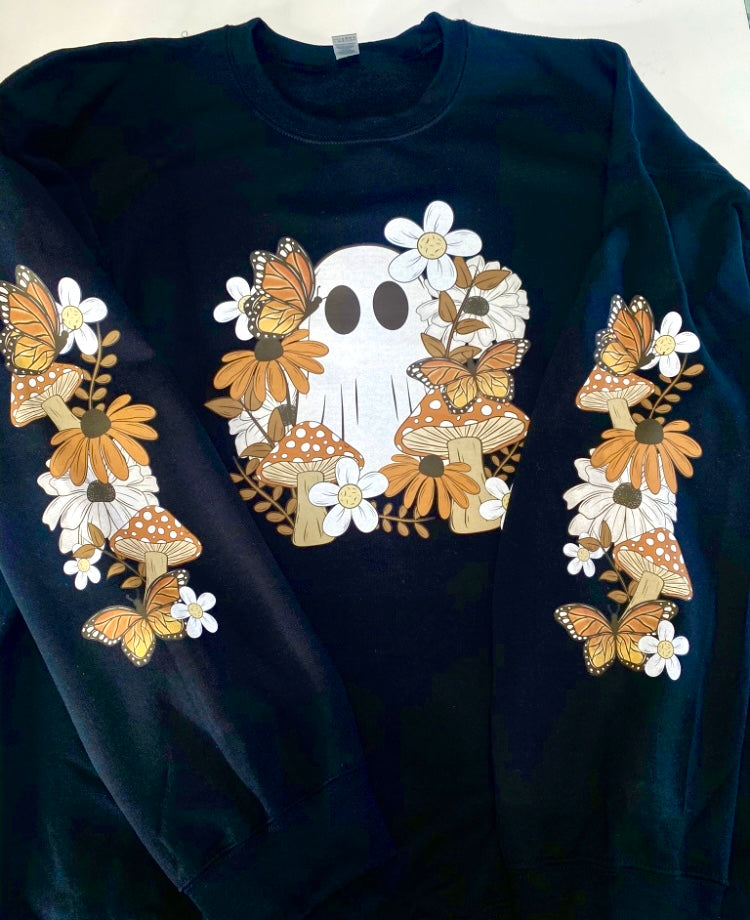 Cottage Ghost sleeve design sweatshirt