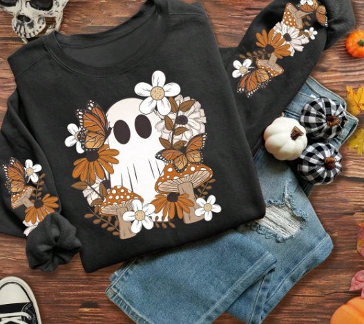Cottage Ghost sleeve design sweatshirt