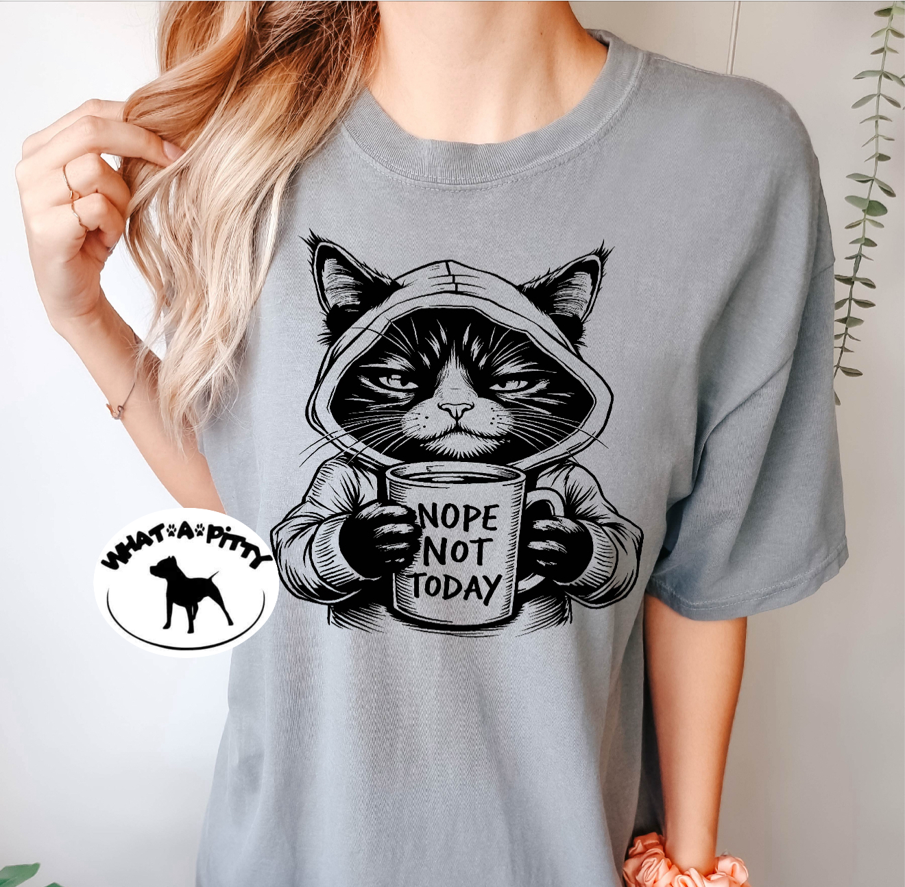 Nope Not Today Cat tee