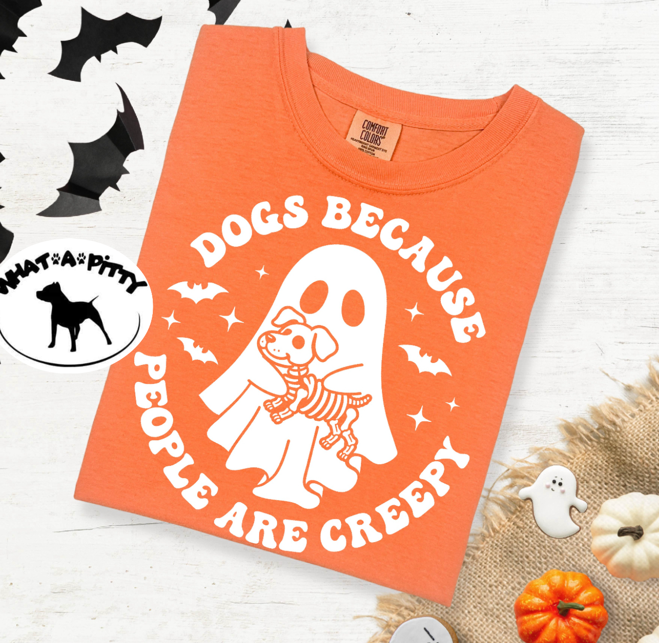 Dogs because People are Creepy Ghost tee