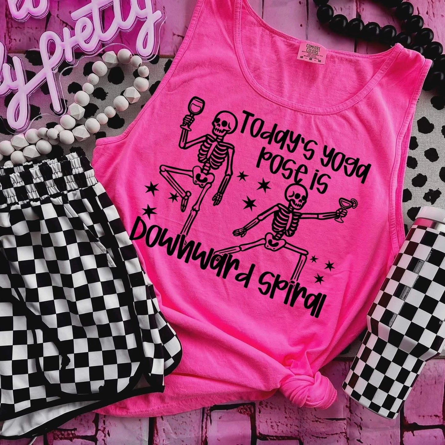 Todays yoga pose is downward spiral tee