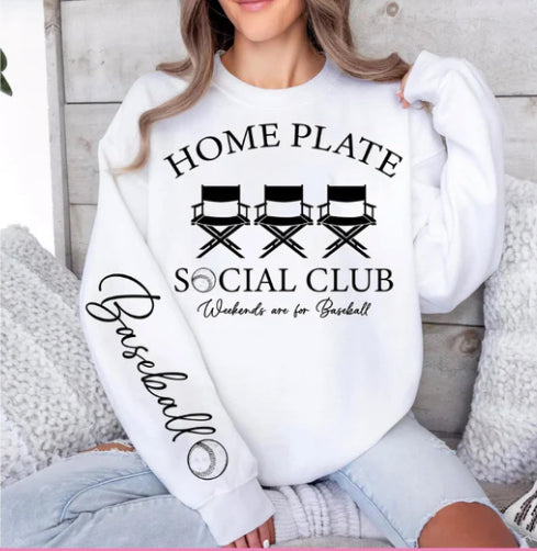 Home Plate Social Club Baseball Sweatshirt