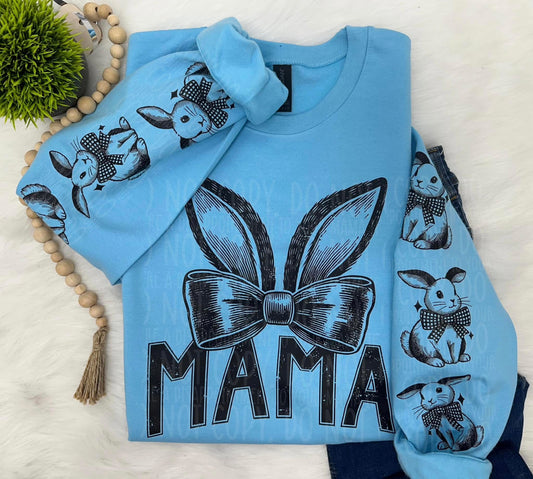MAMA EASTER custom sweatshirt with bunny sleeve
