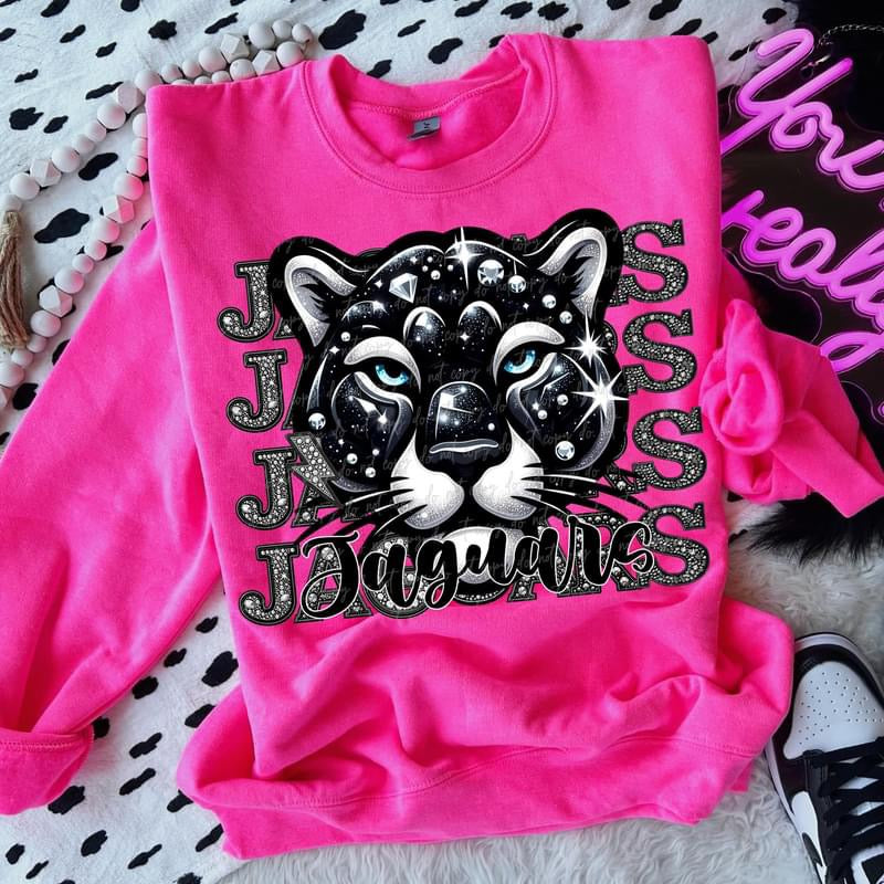 Jaguars Mascot t-shirt in faux rhinestone