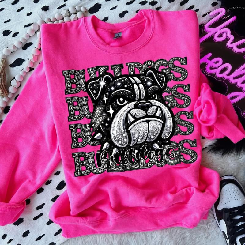 Bulldogs Mascot t-shirt in faux rhinestone
