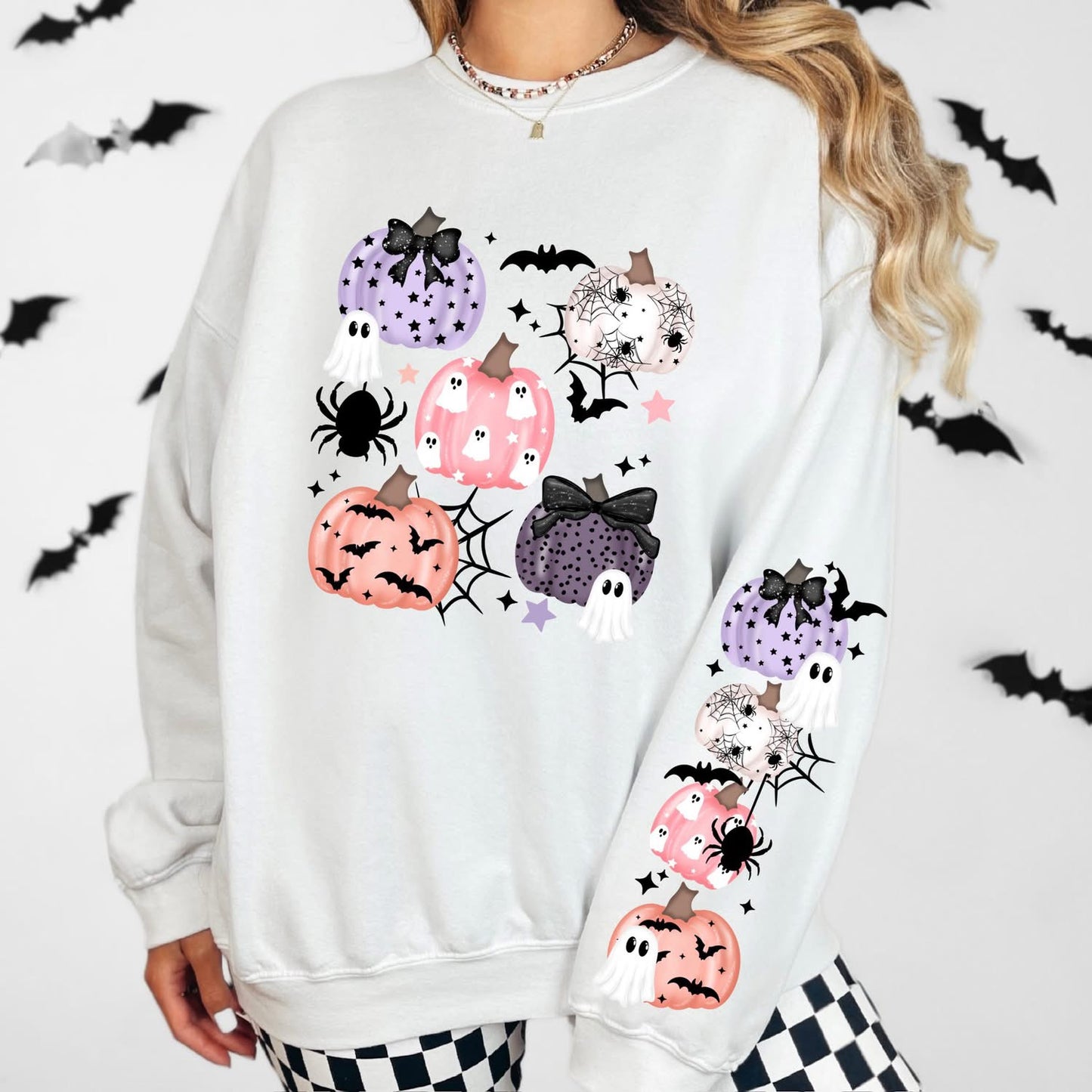 Pumpkin Patch sleeve design sweatshirt