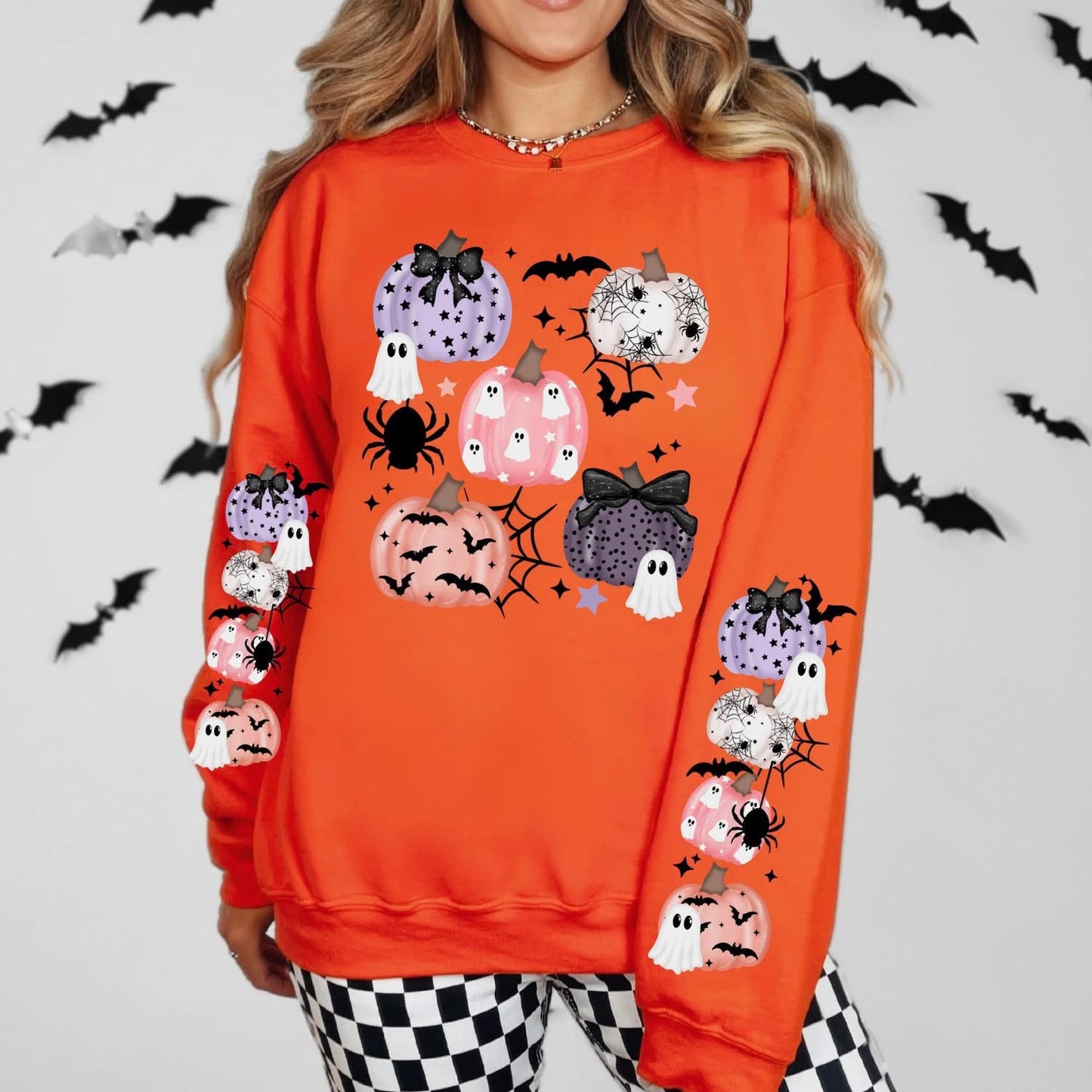Pumpkin Patch sleeve design sweatshirt