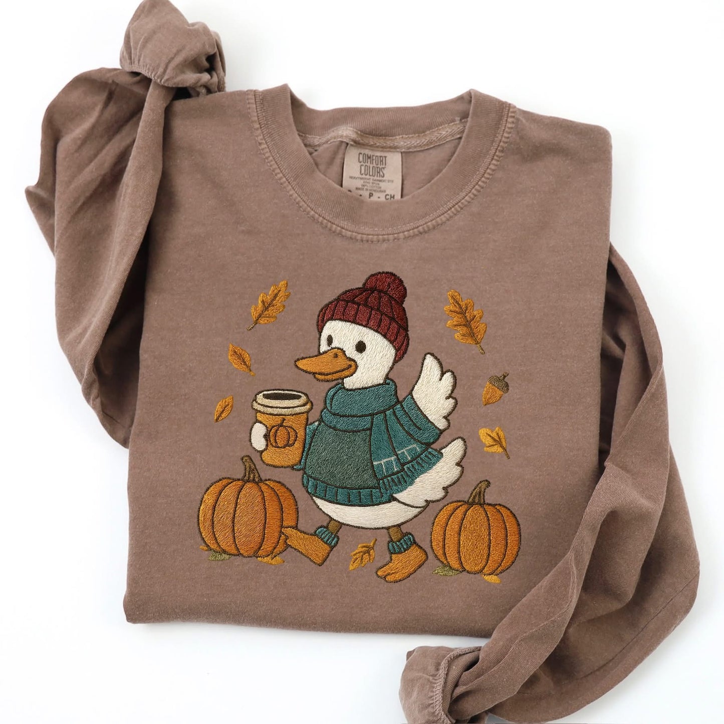 Faux Embroidery Autumn Duck tee