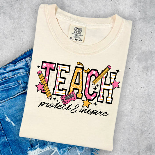 Teach Protect & Inspire tee