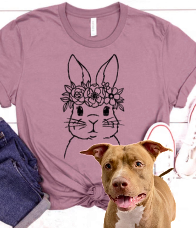 Floral Crown Bunny tee