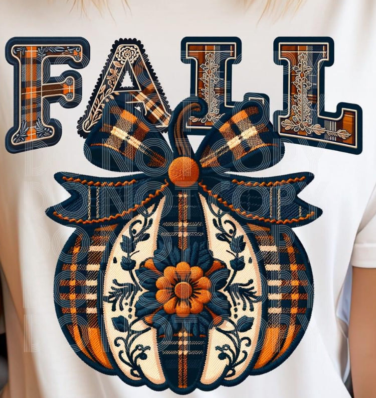 Faux Embroidery Pumpkin & Fall t-shirt