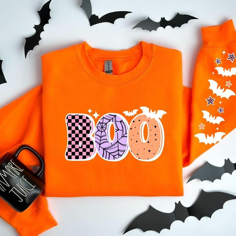 BOO sweatshirt with bats