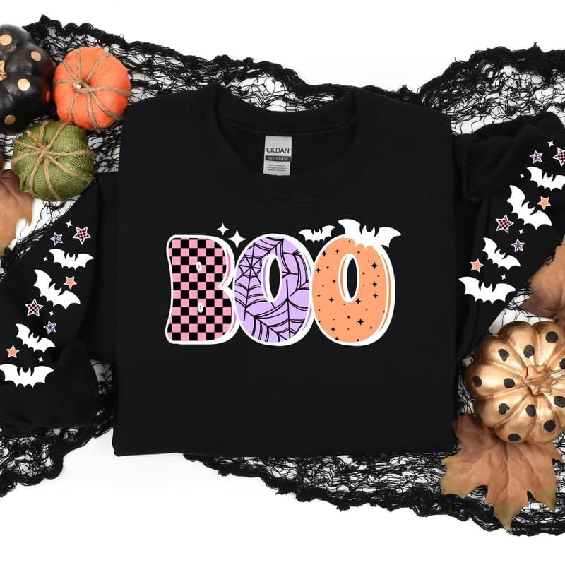 BOO sweatshirt with bats