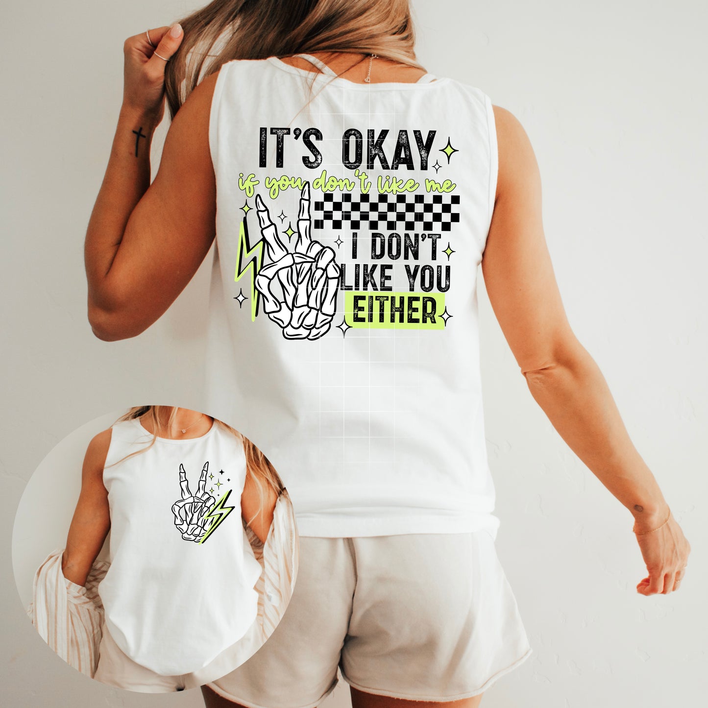 It's okay, I don't like you either tee (yellow)