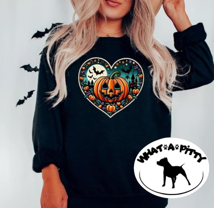 Stunning Faux Embroidery Pumpkin Patch Heart t-shirt