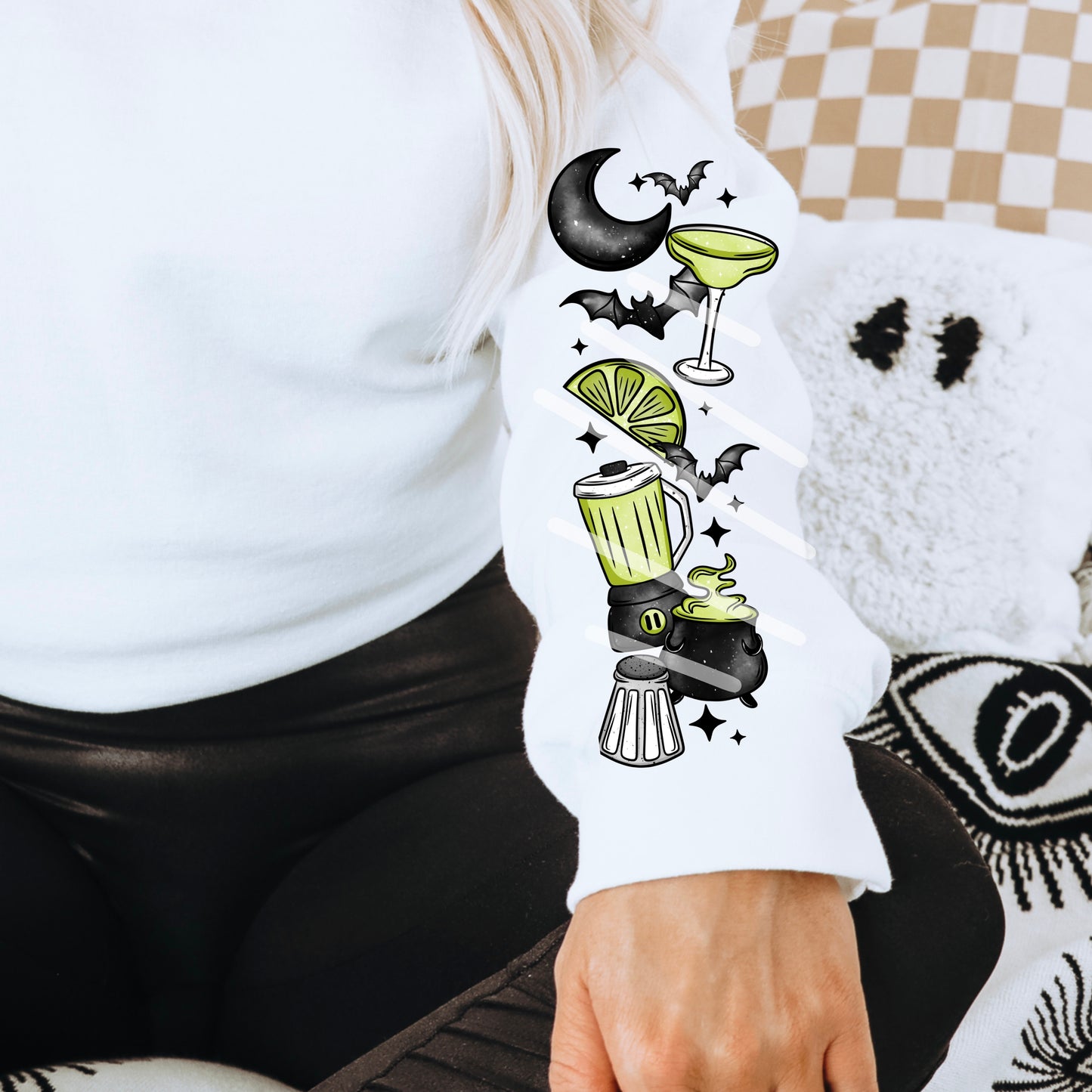 Midnight Margaritas sweatshirt with sleeve design