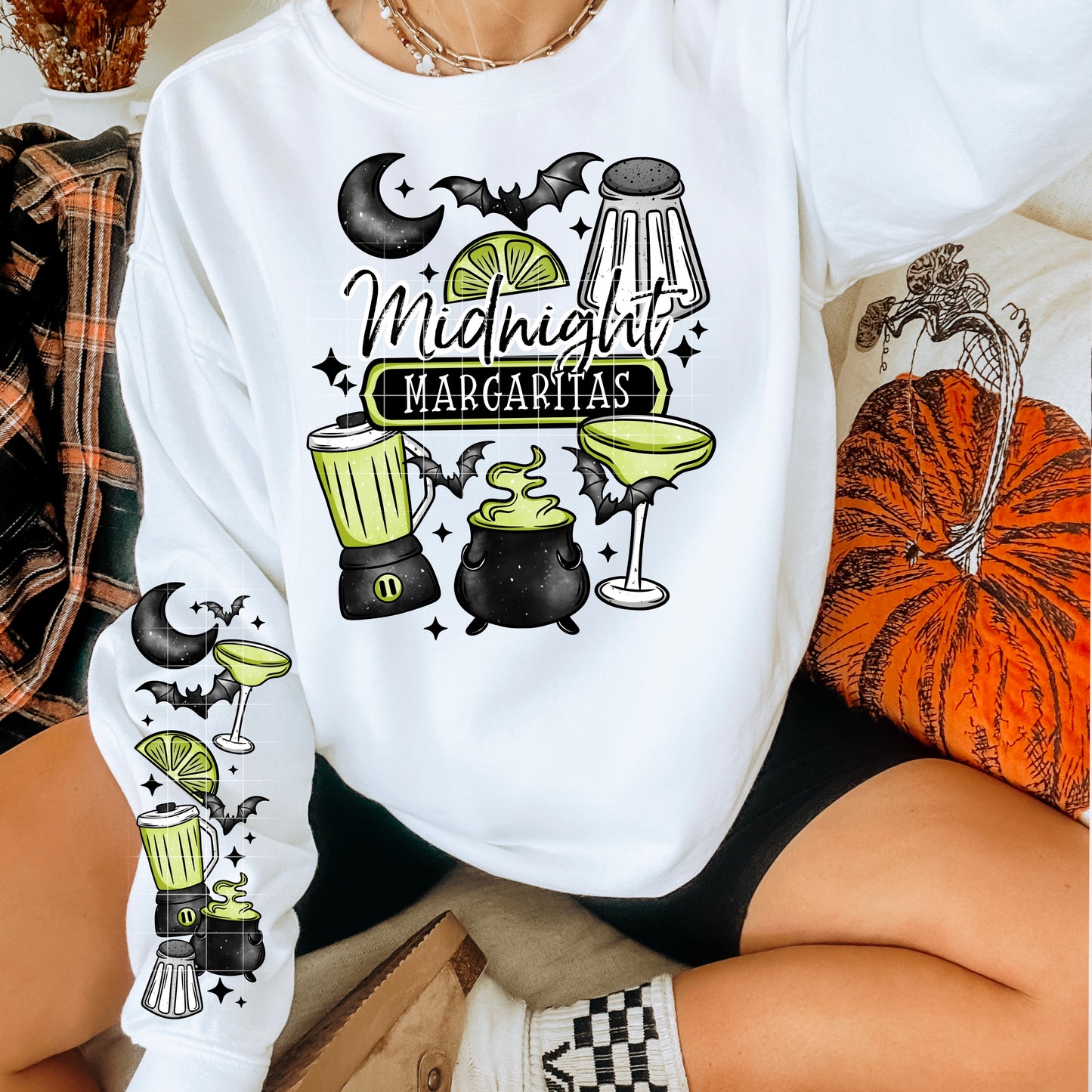 Midnight Margaritas sweatshirt with sleeve design