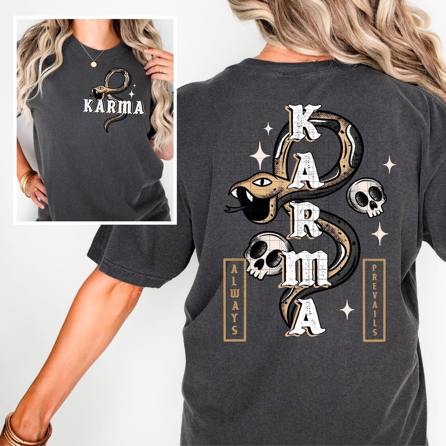 Karma Snake tee with front pocket