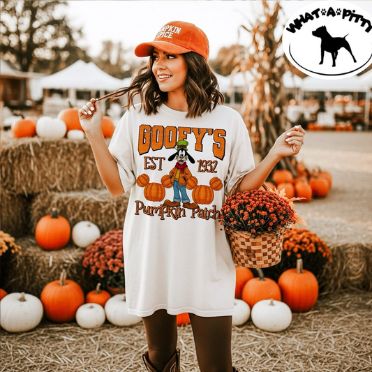 Goofy Dog Pumpkin Patch tee