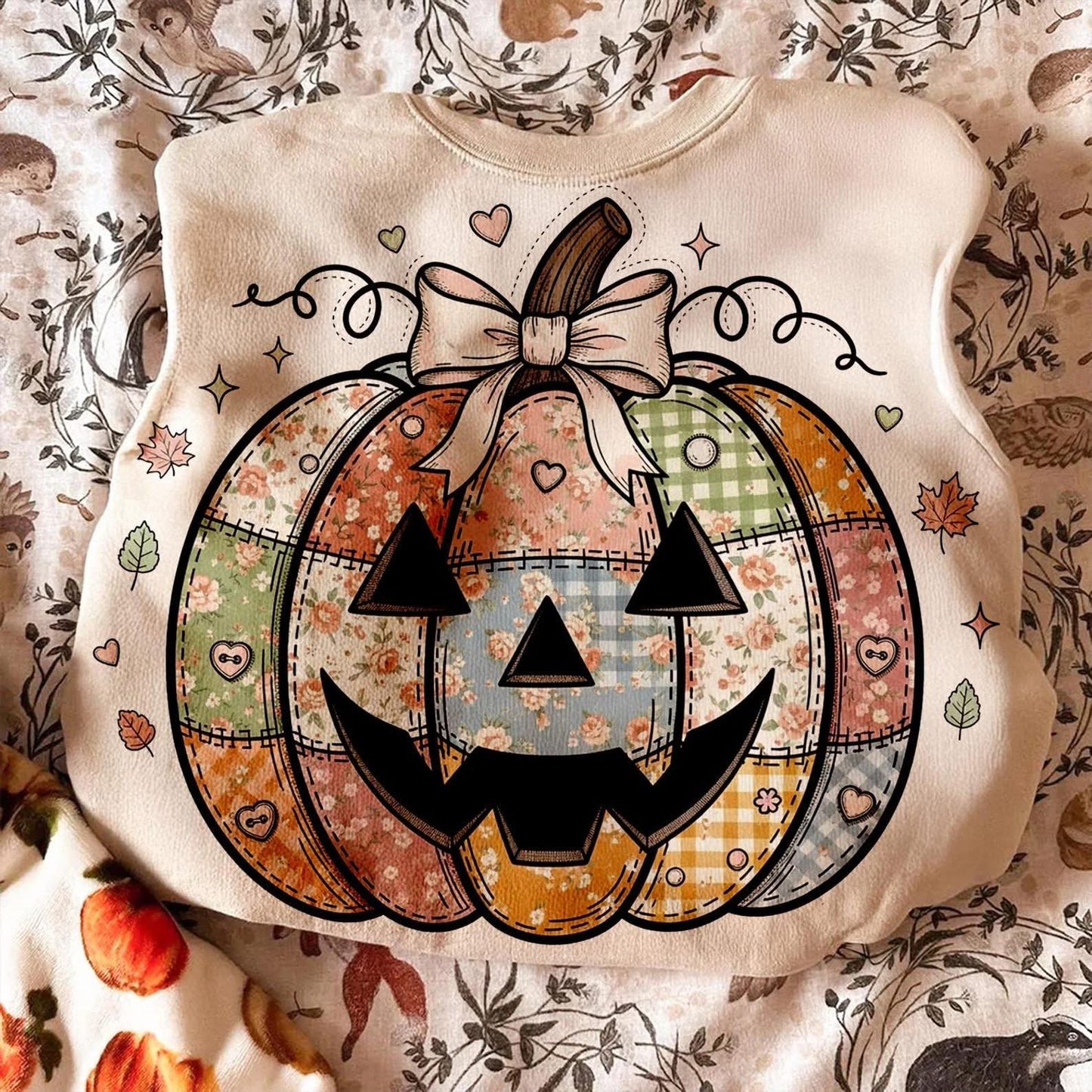 Quilt Pumpkin tee