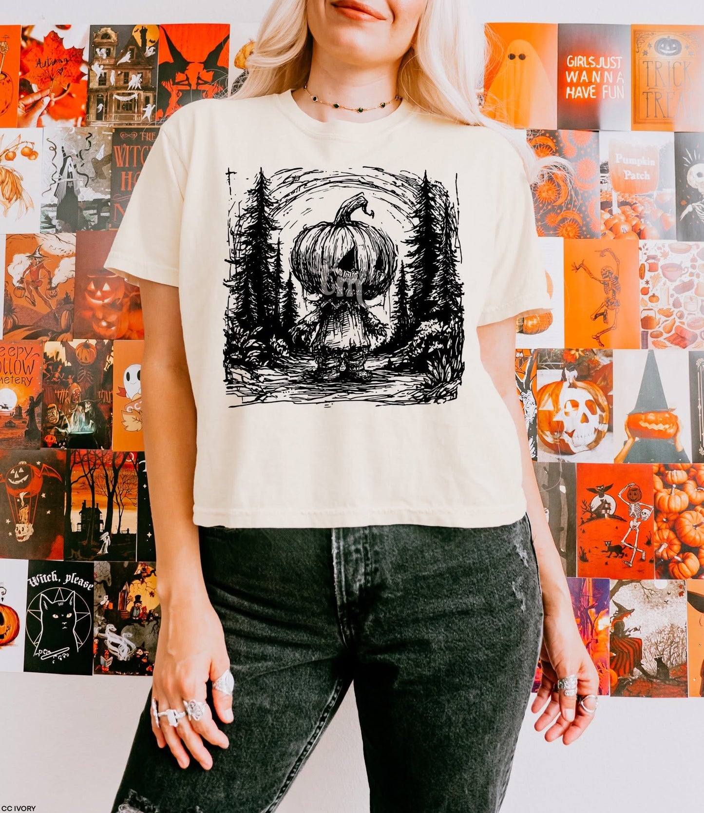 Pumpkin Head GIRL tee