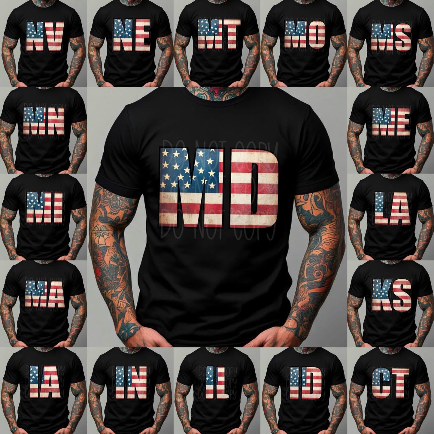 Vintage American Flag States tee