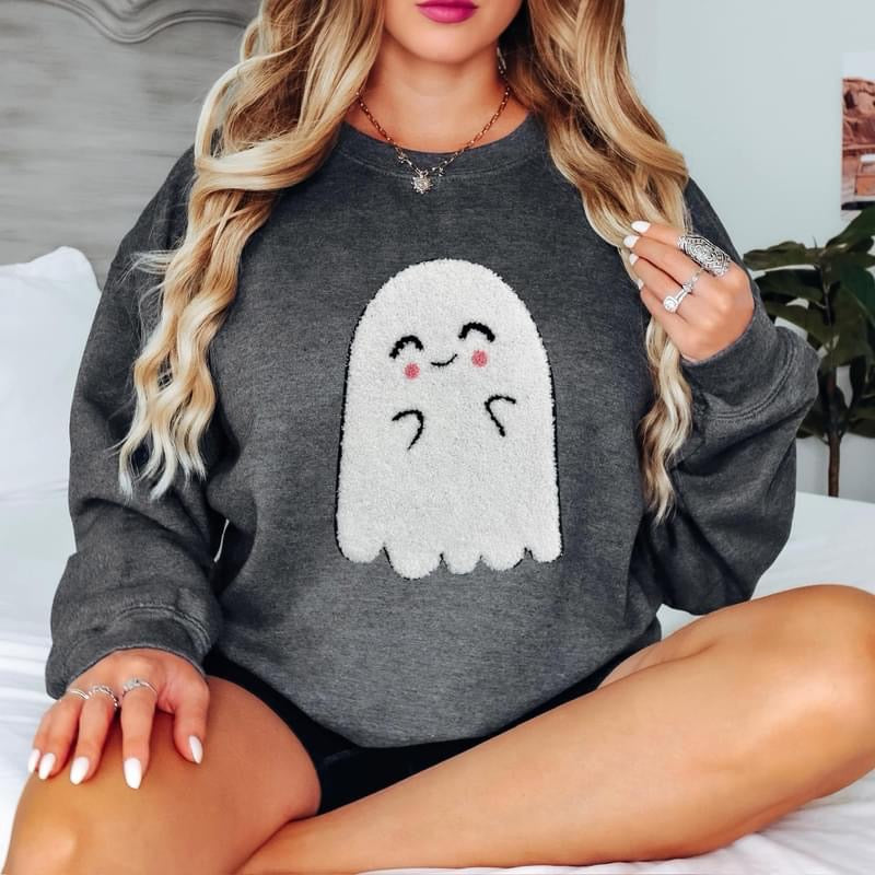 Cute Ghost Chenille Patch sweatshirt