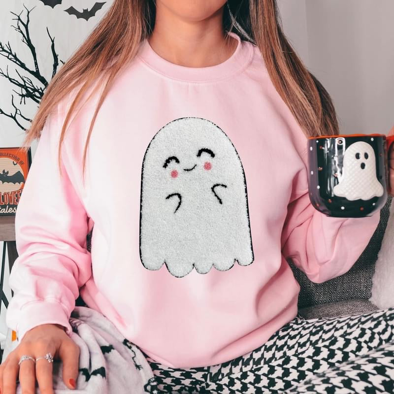 Cute Ghost Chenille Patch sweatshirt