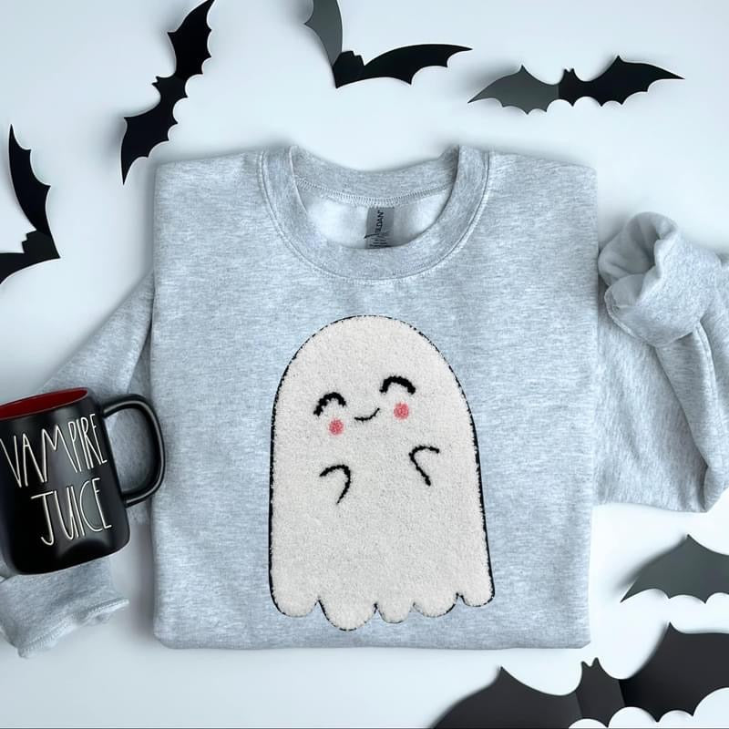 Cute Ghost Chenille Patch sweatshirt