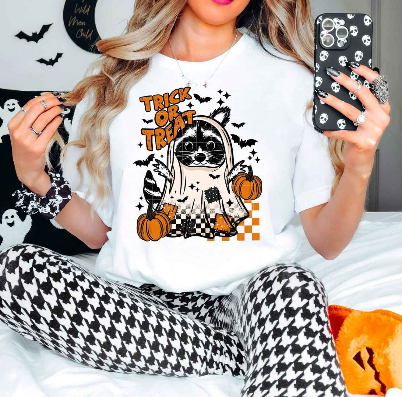 Trick or Treat Raccoon tee