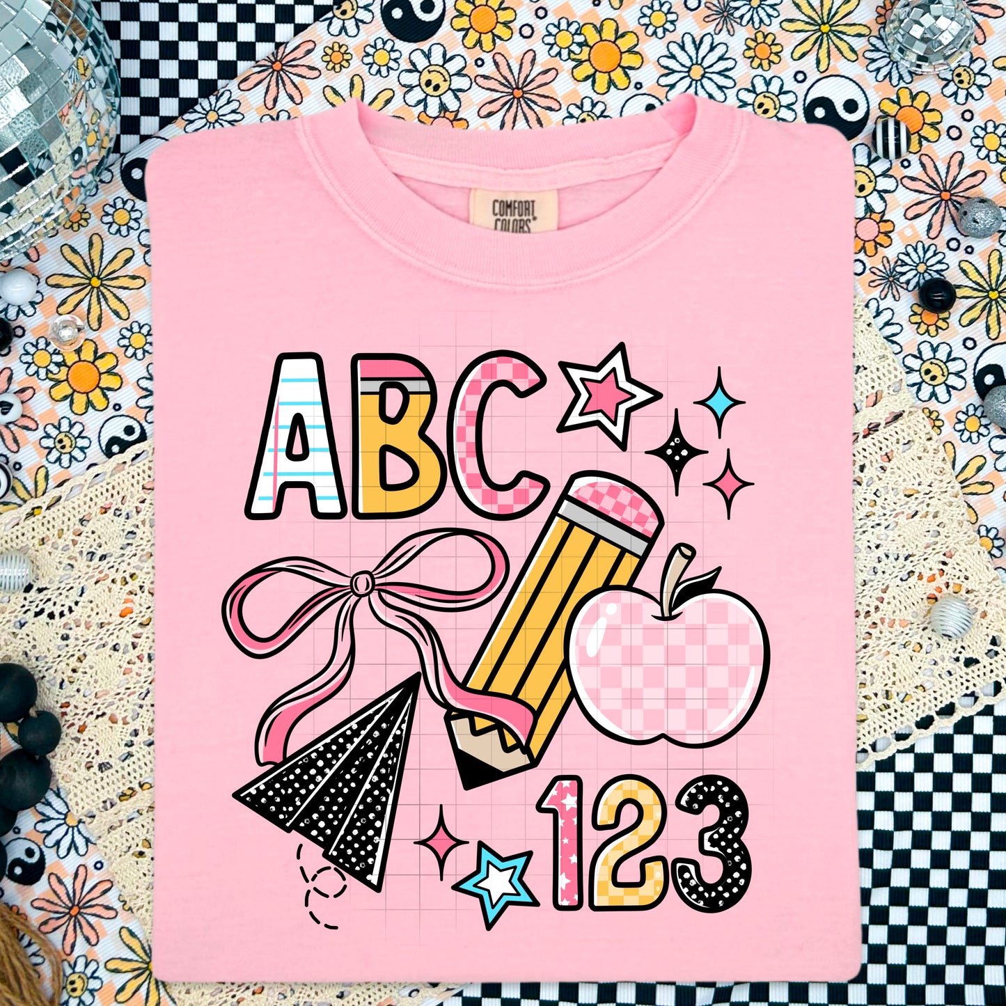 ABC 123 tee (pink) tee
