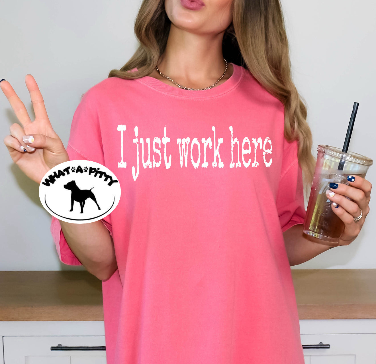 I just work here tee