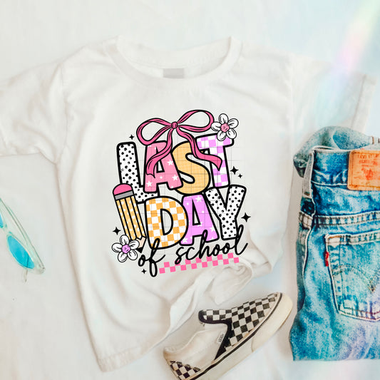 YOUTH -Last Day of School tee (pink)