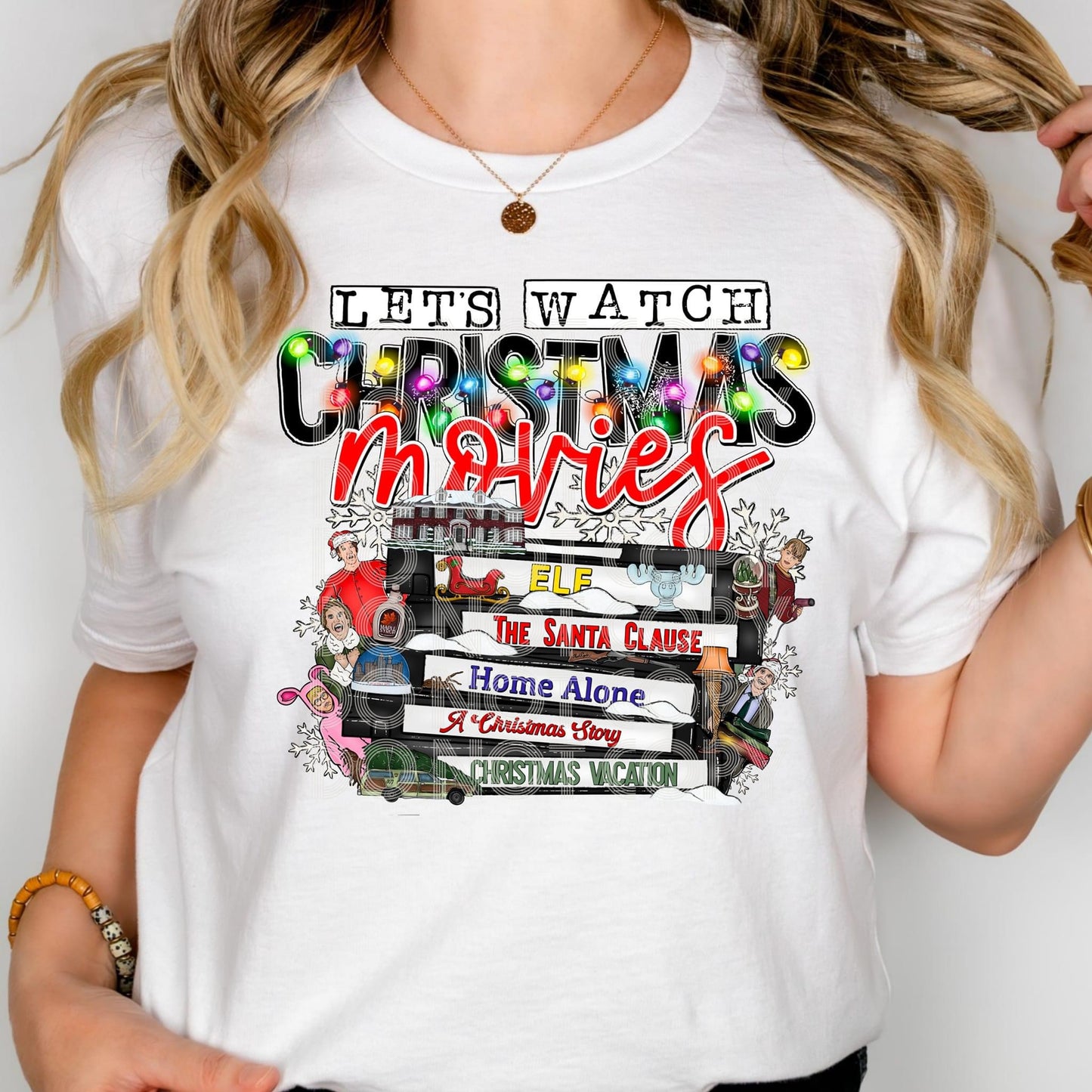 Let's Watch Christmas Movies tee