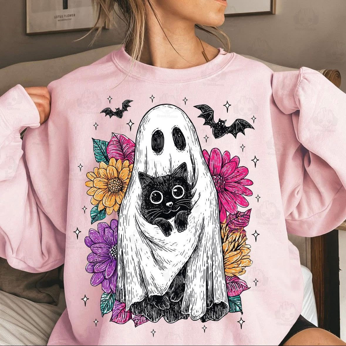 Ghost with Black Cat tee