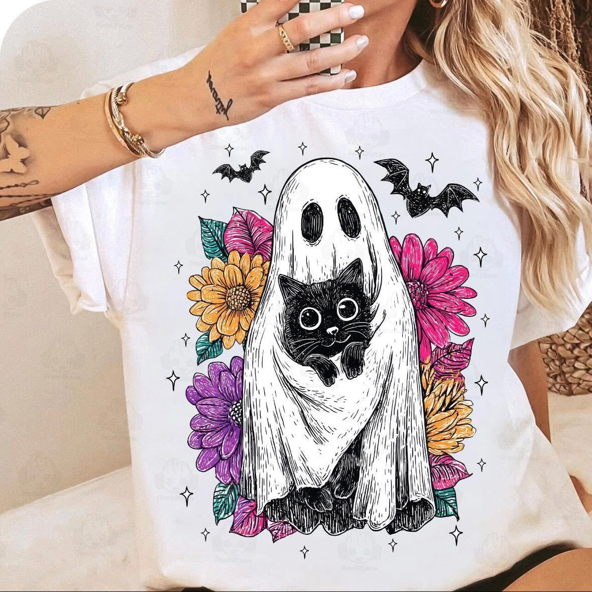 Ghost with Black Cat tee