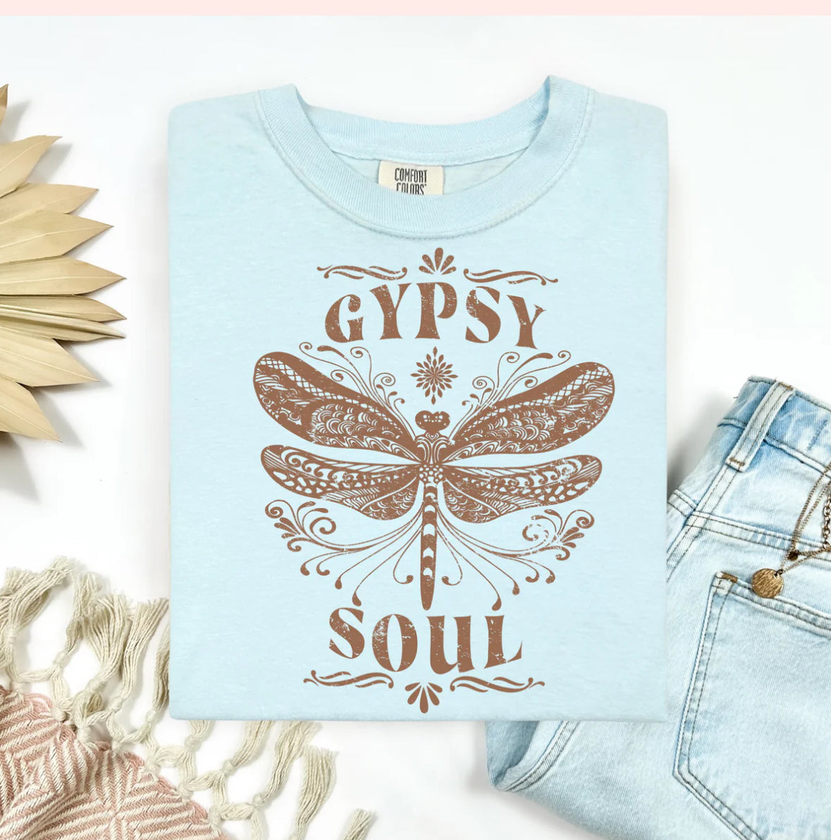 Gypsy Soul beige ink tee