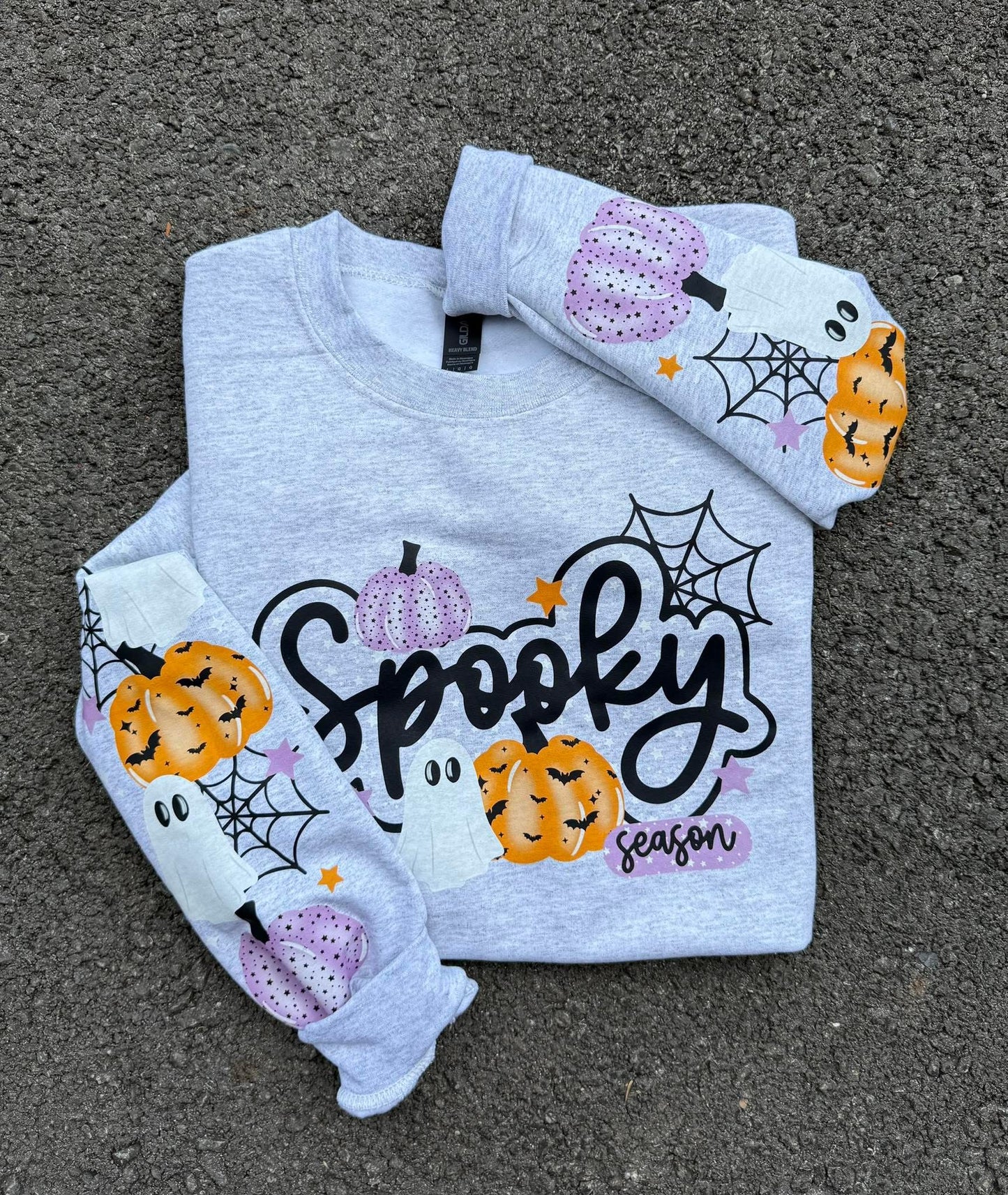Large SPOOKY Season design with sleeve design sweatshirt